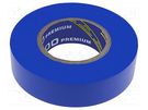 Tape: electrical insulating; W: 19mm; L: 18m; Thk: 0.18mm; blue; 260% ANTICOR