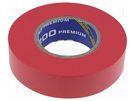 Tape: electrical insulating; W: 19mm; L: 18m; Thk: 0.18mm; red; 260% ANTICOR
