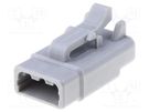 Connector: wire-wire; ATM; female; plug; for cable; PIN: 3; grey AMPHENOL