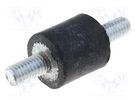 Vibration damper; M10; Ø: 60mm; rubber; L: 40mm; Thread len: 28mm ELESA+GANTER