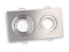 Встраиваемый светильник, квадратный, регулируемый, алюминий, полированное серебро x2, LED line®
