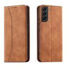 Magnet Fancy Case for Samsung Galaxy S23+ flip cover wallet stand brown, Hurtel