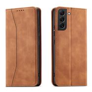 Magnet Fancy Case for Samsung Galaxy S23 Ultra cover with flip wallet stand brown, Hurtel