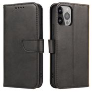 Magnet Case for Huawei Mate 50 Pro cover with flip wallet stand black, Hurtel