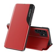 Eco Leather View Case case for Samsung Galaxy S23 Ultra with a flip stand red, Hurtel