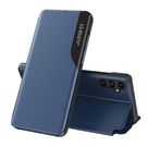 Eco Leather View Case cover for Samsung Galaxy A14 with flip stand blue, Hurtel