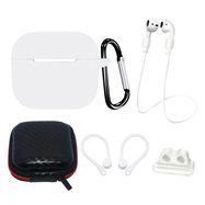 AirPods 3 Silicone Case Set + Case/Ear Hook/Neck Strap/Watch Strap Holder/Carabiner Clasp - White, Hurtel