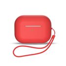 Silicone case for AirPods 1 / AirPods 2 + wrist strap lanyard - red, Hurtel