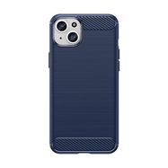 Flexible carbon pattern case for iPhone 15 Plus Carbon Case - blue, Hurtel