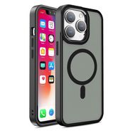 Magnetic Color Matte Case for iPhone 15 Pro - black, Hurtel