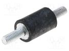 Vibration damper; M4; Ø: 10mm; rubber; L: 15mm; Thread len: 10mm ELESA+GANTER