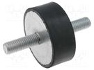 Vibration damper; M10; Ø: 50mm; rubber; L: 20mm; Thread len: 28mm ELESA+GANTER