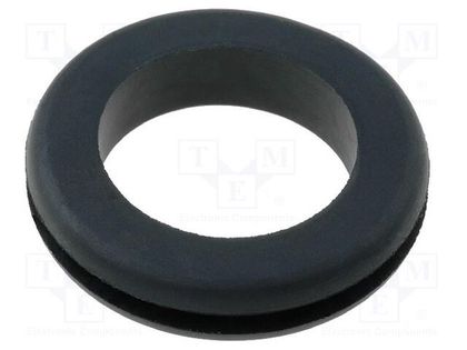 Grommet; Ømount.hole: 17.5mm; Øhole: 14.2mm; rubber; black FIX&FASTEN FIX-GR-5