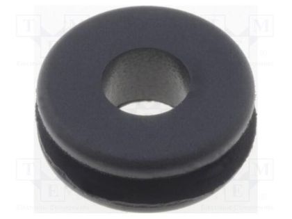 Grommet; Ømount.hole: 5mm; Øhole: 3.1mm; rubber; black FIX&FASTEN FIX-GR-56