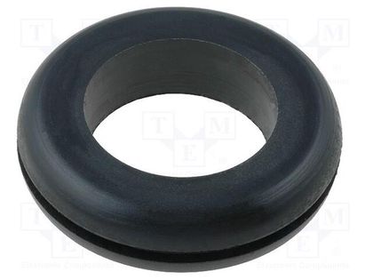Grommet; Ømount.hole: 25.2mm; Øhole: 18.5mm; rubber; black FIX&FASTEN FIX-GR-7