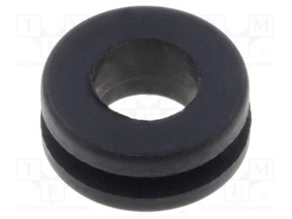 Grommet; Ømount.hole: 6mm; Øhole: 4.1mm; rubber; black FIX&FASTEN FIX-GR-71