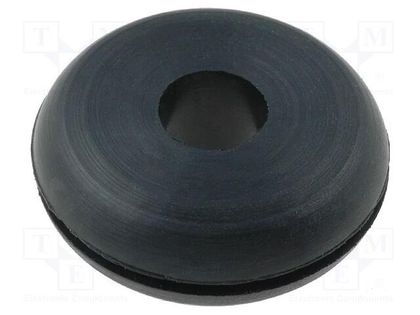 Grommet; Ømount.hole: 14mm; Øhole: 6mm; rubber; black FIX&FASTEN FIX-GR-8