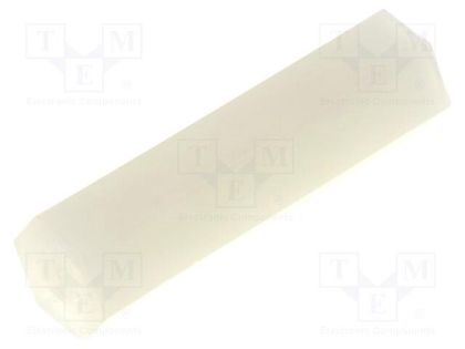Screwed spacer sleeve; hexagonal; polyamide; M2; L: 17mm FIX&FASTEN FIX-HP2-17