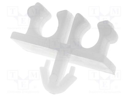 Holder; polyamide; natural; Cable P-clips; Number of slots: 2 FIX&FASTEN FIX-MUT-2
