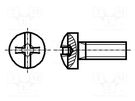 Screw; M3x14; 0.5; Head: button; Phillips,slotted; 0,6mm,PH1; steel BOSSARD