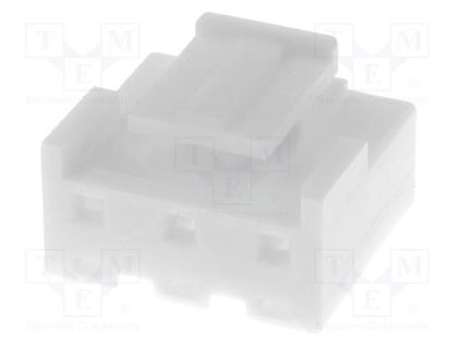 Plug; wire-board; female; 5mm; PIN: 3; white; Type: w/o contacts JST NVR-03