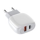 Wall charger LDNIO A2313C, USB + USB-C, PD + QC 3.0, 20W (white), LDNIO