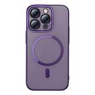 Baseus Glitter Magnetic Case for iPhone 14 Pro (purple) + tempered glass + cleaning kit, Baseus