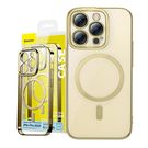 Baseus Glitter Magnetic Case for iPhone 14 Pro (Gold) + tempered glass + cleaning kit, Baseus