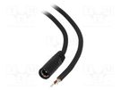 Cable; 2x1mm2; wires,DC 5,5/2,1 socket; straight; black; 1.5m BQ CABLE