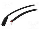 Cable; 2x1mm2; wires,DC 5,5/2,5 socket; straight; black; 1.5m BQ CABLE
