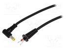 Cable; 2x1mm2; wires,DC 5,5/3,0CP plug; angled; black; 1.5m BQ CABLE