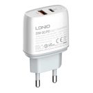 Wall charger LDNIO A2424C USB, USB-C 20W + USB-C - Lightning Cable, LDNIO