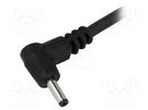 Cable; 2x1mm2; wires,DC 5,5/1,7 plug; angled; black; 1.5m BQ CABLE