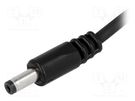 Cable; 2x1mm2; wires,DC 4,8/1,7 plug; straight; black; 1.5m BQ CABLE