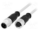 Cable: for sensors/automation; PIN: 4; M12-M12; 1m; plug; plug; male HARTING