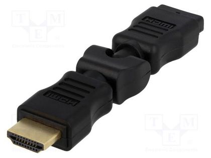 Adapter; HDMI plug,HDMI plug movable 360°; black LOGILINK AH0012