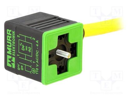 Valve connector; plug; Type: A; PIN: 4; 18mm; female; 24VDC; 4A; 24VAC MURR ELEKTRONIK 7000-18021-0260500