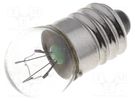 Filament lamp: miniature; E10; 12VDC; 100mA; Bulb: spherical; 1.2W BRIGHTMASTER