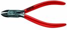 Side cutters, 120 mm, with slim rounded head, burnished, orange insulation