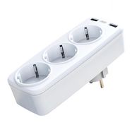 Power charger with 3 AC outlets + 2x USB XO WL08EU (White), XO