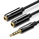 Cable adapter 3.5mm 4pin male - 2x3.5mm female (headphones + microphone) 0.2m black AV141 UGREEN