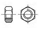 Nut; hexagonal; M3; 0.5; steel; Plating: black finish; H: 2.4mm BOSSARD