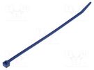 Cable tie; with metal; L: 150mm; W: 3.5mm; polyamide; 135N; blue HELLERMANNTYTON