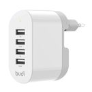 Budi wall charger, 4x USB, 34W (white), Budi