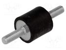 Vibration damper; M6; Ø: 20mm; rubber; L: 20mm; Thread len: 18mm ELESA+GANTER