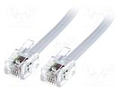 Cable: telephone; RJ11 plug,both sides; 20m; white BQ CABLE