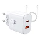 Charger Joyroom JR-TCF05 Flash, 20W + C to L Cable 1m (White), Joyroom