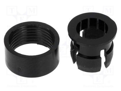 LED holder; 5mm; two-piece; black; UL94V-2; L: 6.7mm; Mat: polyamide FIX&FASTEN FIX-LED5-2