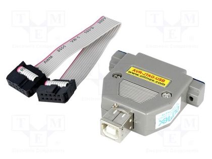 Programmer: microcontrollers; AVR; USB; JTAG,USB B; 50x40mm OLIMEX AVR-JTAG-USB-A