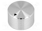Knob; with pointer; aluminium; Ø25x15mm; screw fastening SCI